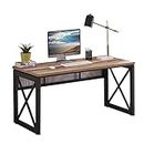 TEKAVO - Home Office Computer Table Desk Workstation,Desktop PC Table, Gaming Computer Table for Home - RB (120x60x76 cm) Engineered Wood, Matte, Brown