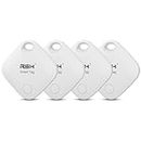 RSH Key Finder, Bluetooth Tracker Locator for Luggage Works with Apple Find My Smart Tracker for Suitcase, Bag, Backpack, Wallet,Pets Replaceable Battery Smart tag Item Finder (4 Pack Tags & Cases)