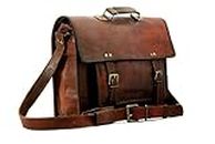 Mk Bags Leather Brown Laptop Messenger Bag