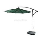 Invezo Luxury Side Pole Garden Umbrella (Green) heavy duty with stand, 9 ft diameter with Water base, patio outdoor cantilever Garden umbrella