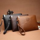 Men's NEW PU Clutch Zipper Long Wallet Business Card Business grab bag