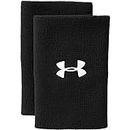 Under Armour unisex-adult 6-inch Performance Wristband 2-Pack , Black (001)/White , One Size