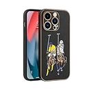 A.S. PLATINUM Luxury Electroplated Chrome Embroidery Leather Case| Full Camera Protection | Raised Edges | Super Soft Side TPU | for Apple iPhone 14 Pro 6.1 inch Back Cover Case - Pattern 6