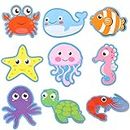 45 Pieces Sea Animals Cut-Outs Classroom Decoration, Colorful Ocean Creatures Paper Cutouts Under the Sea Decor with Glue Point Dots for Bulletin Board School Fishing Ocean Theme Birthday Party Supply