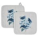 VHC Brands Finders Keepers Floral 100% Cotton Pot Holder Set Cotton in Blue/White | 8 H x 8 W in | Wayfair 84477