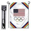 WinCraft Olympic US Team Garden Flag and Pole Stand Holder
