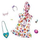 Barbie Storytelling Fashion Pack of Doll Clothes Inspired by Minions: Hoodie Dress and 6 Accessories for Barbie Dolls, Gift for 3 to 8 Year Olds
