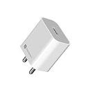 Portronics Adapto 12 C 2.4A 12W Fast Wall Charger with 1M Type C Charging Cable for iPhone 11/Xs/XS Max/XR/X/8/7/6/Plus, iPad Pro/Air 2/Mini 3/Mini 4, Samsung S4/S5, and More(White)