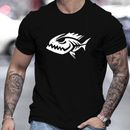 Special Fish Pattern Men's T-shirt For Summer Outdoor, Casual Male Clothing