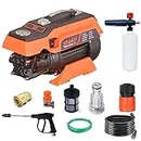 Shakti Technology S5 High Pressure Car Washer Machine 1900 Watts, Pressure 125 Bar, 8L/Min Flow Rate and 10 Meter Hose Pipe with Professional 1L Foam Cannon Snow Lance