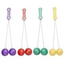 (4PCS) Click Balls String - A Novelty Sensory Toy, 1970/70’s Fine Vintage Style Gifts for Motor Skills, Holiday, Birthday, Stocking Stuffers, Outdoor & Indoor Funplay (Yellow, Green, Purple, Red)