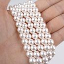 2mm-16mm Natural White Beads Round Loose Beads Long-lasting Color Beads For Jewelry Making Bracelets Necklaces Earrings Crafting 16in/strand
