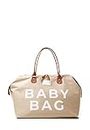 Fume London Sac Pour bébé, Sac bebe maternity, Sac de Voyage, Baby Bag, Stylish Functional Waterproof Nappy Changing Mom Bags for Travel and Maternity Large Baby Diaper Bag (Beige)