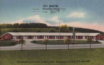 Postcard 411 Motel South Maryville TN 1958