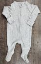 Baby Boy Clothes Old Navy Newborn Preemie to 7lbs Gray Ribbed Footed Outfit