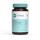 HealthKart HK Vitals Iron + Folic Acid Supplement, with Zinc, Vitamin C & Vitamin B12, Supports Blood Building, Immunity and Energy, 60 Iron Folic Acid Capsules