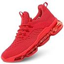 Mens Trainers Air Cushion Running Fashion Shoes Casual Breathable Walking Tennis Gym Athletic Sports Training Sneakers Zapatos Red