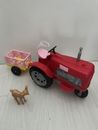 Barbie Sweet Orchard Farm Red Tractor With Trailer And AnimalVGC