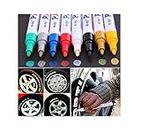 Brussels08, 1 pennarello colorato per pneumatici, universale, impermeabile, per pneumatici, gomma, metallo, vernice permanente, adatto per auto, moto, bici, battistrada Red