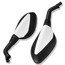 8mm white Side Mirrors for GY6 50cc 125cc 150cc 250cc Chinese Scooter Moped Motorcycle Rear View Mirror
