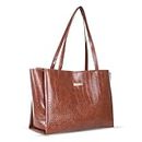 ROSS BROWN Large Capacity Croco Pattern Tote Bags For Womens Big Purses And Handbags Ladies Big | Shoulder Bag (Brown)