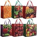 Reusable Grocery Bags Shopping Foldable Large Tote Bags Heavy Duty,Washable Bulk Bags with Handles and Eco-Friendly Ripstop Waterproof Material, Fruit Recycle Gift Bags 18.3inX15.7inX6.7in (XL)