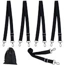 Tugaizi Horse Blanket Leg Straps Adjustable Elastic Leg Straps for Horse Blanket with Metal Double Swivel Snaps Stretchy Horse Leg Belly Replacement Straps for Winter, Black, 4 Pieces