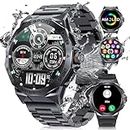Military Smart Watch for Men Answer/Make Calls,1.43" AMOLED Screen Always Display Smartwatch with 400mAH,100+ Sport Modes,Fitness Sports Watch for Android iOS Black
