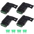 ECSiNG 4PCS Car Midi Fuse Holders with 30A Fuses for Automotive Marine Applications Electrical System Overload Short Circuit Protection
