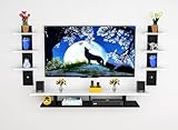 NS STORE ngineered Wood TV Entertainment Unit Stand Set Top Box Stand for Living Room, Large (Ideal for up to 55") Screen (Black & White)