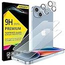 4youquality [4-in-1 Screen Protector for iPhone 14 Plus with Camera Lens Protector, Tempered Glass Film, 2-Pack Each, [LifetimeSupport][Impact-Resistant][Anti-Scratch][Ultra-Transparent]