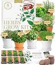 HOME GROWN Deluxe Herb Garden Kit – Unique Gardening Gifts for Women - 8 Variety Culinary Herb Garden Kit Indoor & Outdoor – Cooking Gifts for Gardeners, Plant Gifts for Moms