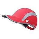 GADIEMKENSD UPF50+ Quick Dry Sports Hat Lightweight Breathable Soft Outdoor Running Cap (Folding Series,Red)