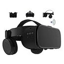 Casque VR pour téléphones iPhone et Android Lunettes de réalité virtuelle sans Fil Bluetooth 3D avec télécommande Play Game Watch Movie adapté pour téléphone de 4,7 à 6,2 Pouces (Noir)