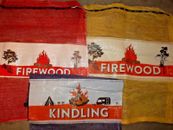 Yellow or Red Mesh Firewood Bags Purple Kindling Bags .75 or 1 Cubic Ft sizes