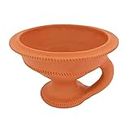 KC PRODUCTS Desi Handmade Natural Clay Dhupdhani धुपेड़ा Dhoop Loban Dani/Dhuni Burner Holder/Pot Stand for Puja/Hawan/Dhuni [Shop/Office/Room/Gardan etc.] [Medium Size 100% Pure Mitti]