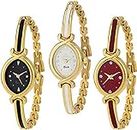 Acnos® Premium Gold Chain Analog Watches Combo for Women Pack of - 3 (K-10-3COMBO)