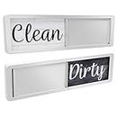 Dishwasher Magnet Clean Dirty Sign, Strong Universal Dirty Clean Dishwasher Magnet Indicator for Kitchen Organization, Slide Rustic Farmhouse Black and White Wood