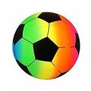 Rainbow Football - 20cm Neon Beach Ball Ideal for Family Games, Kids Garden Toy, Easy to Inflate, Outdoor Fun for Boys and Girls, Lightweight Playground Ball