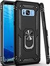LUMARKE Galaxy S8 Case,(NOT for Big S8+ Plus),Military Grade 16ft. Drop Tested Cover with Magnetic Ring Kickstand Compatible with Car Mount Holder,Protective Phone Case for Samsung Galaxy S8 Black