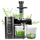 Slow Cold Press Juicer Machine, 3 Masticating Juicer Modes, Advanced No-filter High Juice Yield, Juice Extractor for Vegetable and Fruit, Powerful Quiet Motor, Easy to Clean, BPA-Free Space-Saving