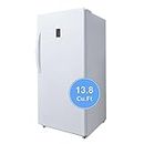 SMETA 13.8 Cuft Upright Freezer Stand Up Freezers/Refrigerators Convertible, Standing Deep Freezer Upright Garage Ready Frost Free Dual Mode Digital Control,Apartment,Bedroom,Kitchen,White