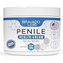 Bravado Labs Premium Penile Health Cream - Moisturizing Lotion to Increase Sensitivity for Men. Relief Cream for Chafing, Itching, Cracking, Redness, Dryness, and Tenderness (4oz)
