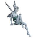 CALANDIS® Fairy Statue Yard Pond Figurine Home Patio Sculpture Ornament Gray | Resin | 1 Piece Garden Fairy Statue