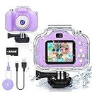 Yoophane Gifts for 6 7 8 9 10 Year Old Girls Kids Waterproof Camera Christmas Birthday Gifts Toys for Girls Age 3-12 1080P Digital Toddler Camera with 32GB SD Card (Purple)