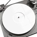 PRO SPIN White Acrylic Turntable Mat - Platter Slipmat for 12" Vinyl Vintage Record Player - Antistatic Cover, Reduces Noise & Sounds from Static & Dust - Tighter Bass Quality, Record Player Mat