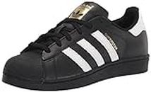 adidas Youths Superstar Foundation Black White Leather Trainers 36 EU
