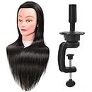Rapidsflow Dummy For Face Make-up Practice/Hair Dummy For Hair Styling/Hair Dummy For Hair Styling Practice/Salon Mannequin For Hairstyle Practice (Black) Free Clamp Stand