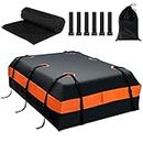 GYMAX Rooftop Cargo Carrier, 21 Cubic Feet Roof Rack Cargo Carrier, 700D Waterproof Car Top Luggage Bag with 6 Door Hooks, 10 Straps & Anti-Slip Mat for All Cars with/Without Rack