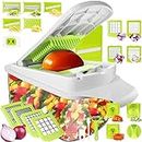 Vegetable Chopper and Slicer Dicer for Kitchen 23 PCS Veggie Slicer and Chopper Vegetable Cutter Cooking Accessories Gadget Stuff Salad Maker Dicing Machine Potato Fruit Chopper with Container